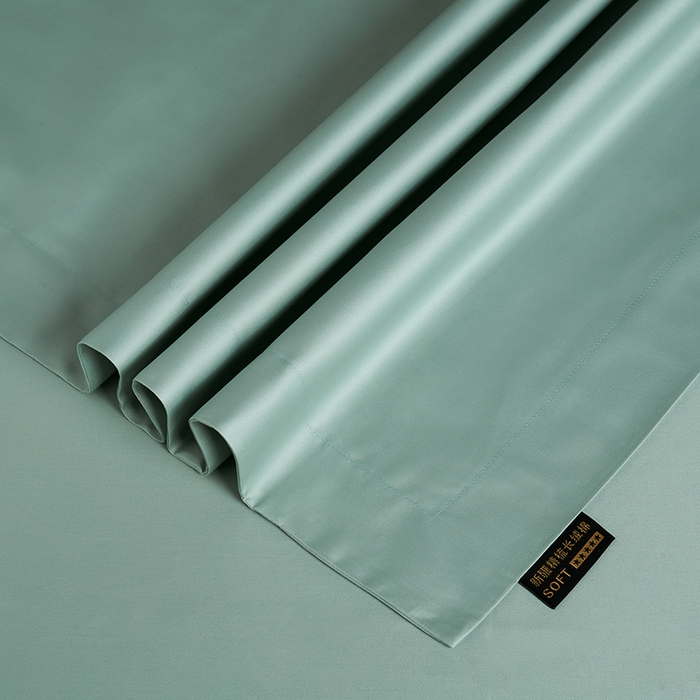 91家纺网 家纺一手货源 找家纺 洽想家 2025新款100支新疆长绒棉纯色双拼四件套 丹青绿-