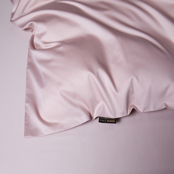 91家纺网 家纺一手货源 找家纺 洽想家 2025新款100支新疆长绒棉纯色双拼四件套 豆沙粉-