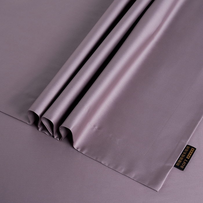 91家纺网 家纺一手货源 找家纺 洽想家 2025新款100支新疆长绒棉纯色双拼四件套 加仑紫-