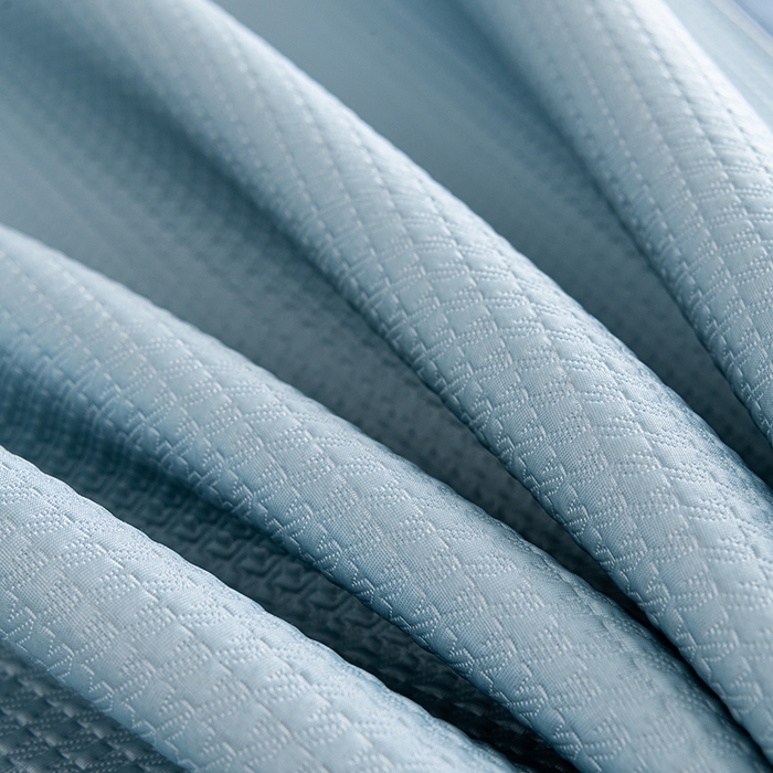 91家纺网 家纺一手货源 找家纺 小牛席业 2025经典款-千鸟格冷感豆豆席系列 床席款 蓝色