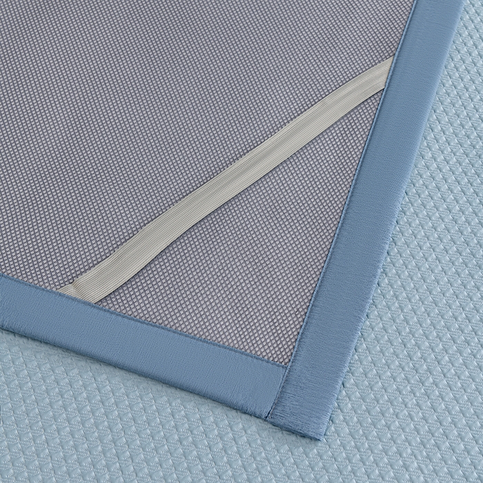 91家纺网 家纺一手货源 找家纺 小牛席业 2025经典款-千鸟格冷感豆豆席系列 床席款 蓝色