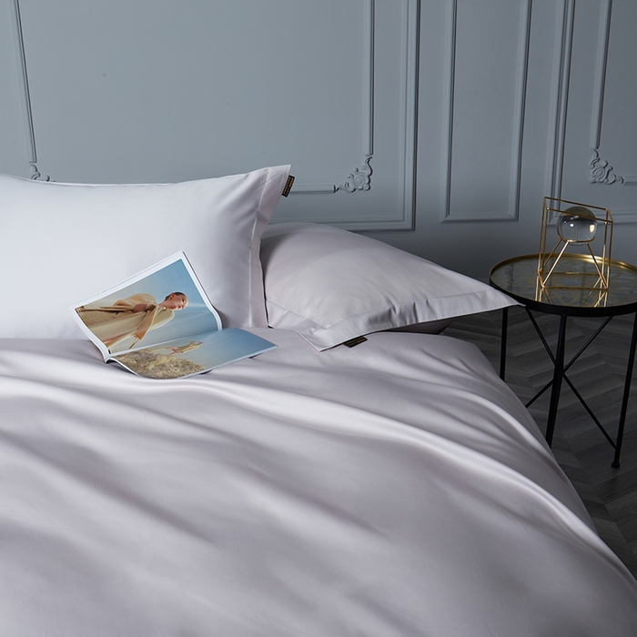 91家纺网 家纺一手货源 找家纺 洽想家 2025新款100支新疆长绒棉纯色双拼四件套 沙滩灰-