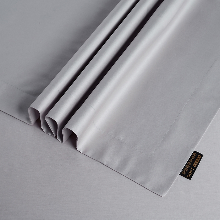 91家纺网 家纺一手货源 找家纺 洽想家 2025新款100支新疆长绒棉纯色双拼四件套 沙滩灰-