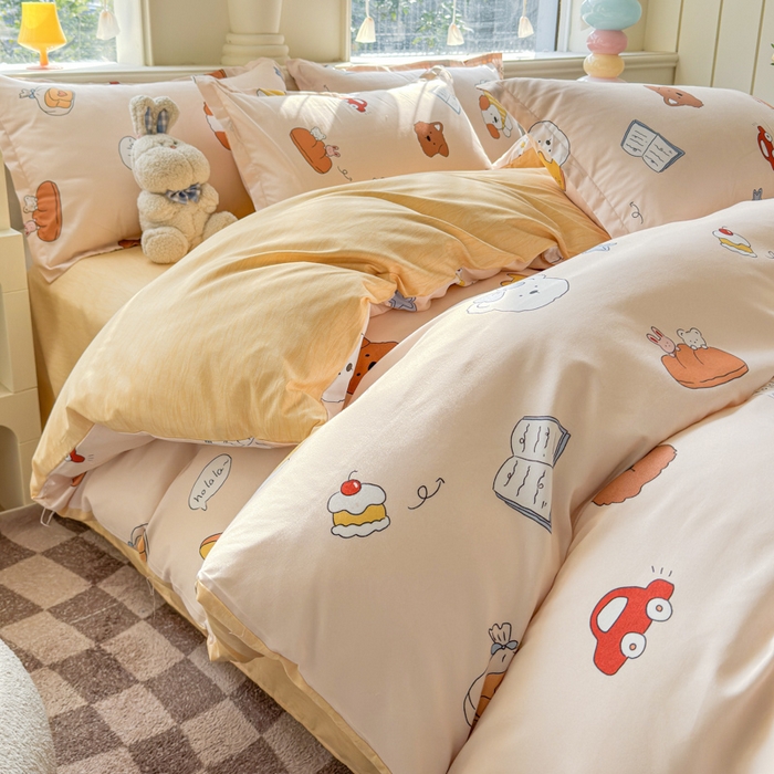 91家纺网 家纺一手货源 找家纺 佑佳家纺 2025新款铂金棉芦荟棉单被套「支持定做各种尺寸」 波波家族