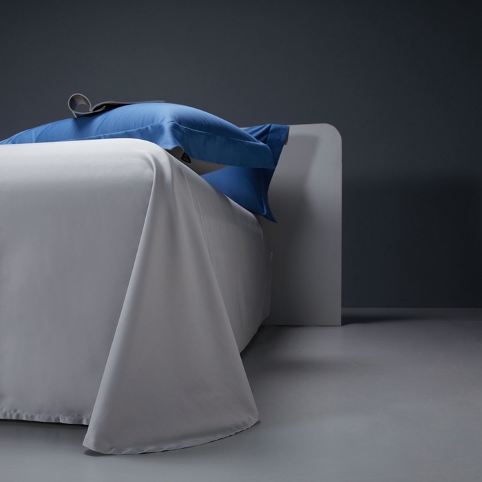 91家纺网 家纺一手货源 找家纺 洽想家 2025新款100支新疆长绒棉纯色双拼四件套 巴黎兰+柏林灰-