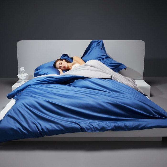 91家纺网 家纺一手货源 找家纺 洽想家 2025新款100支新疆长绒棉纯色双拼四件套 巴黎兰+柏林灰-