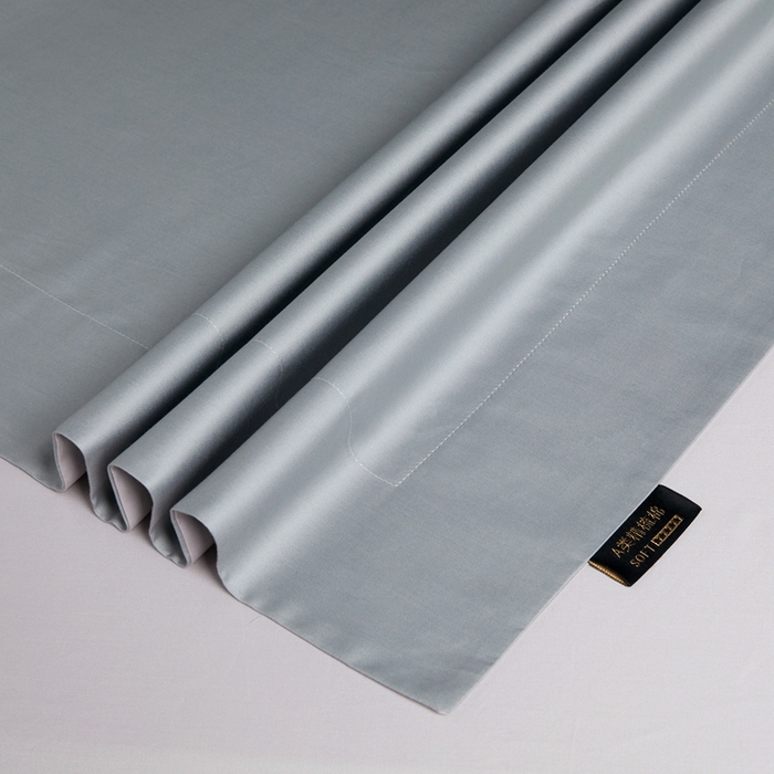 91家纺网 家纺一手货源 找家纺 洽想家 2025新款100支新疆长绒棉纯色双拼四件套 柏林灰+莫奈灰-