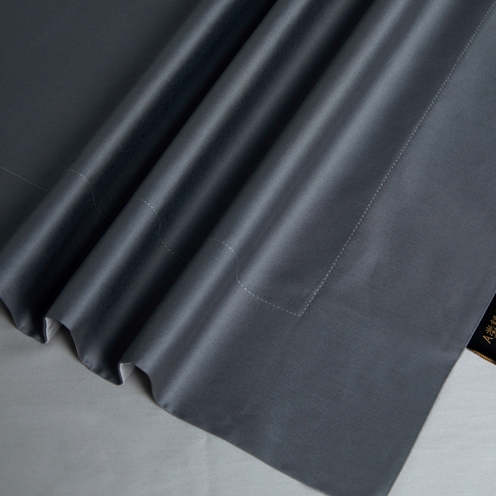 91家纺网 家纺一手货源 找家纺 洽想家 2025新款100支新疆长绒棉纯色双拼四件套 帝王灰+浅灰色-
