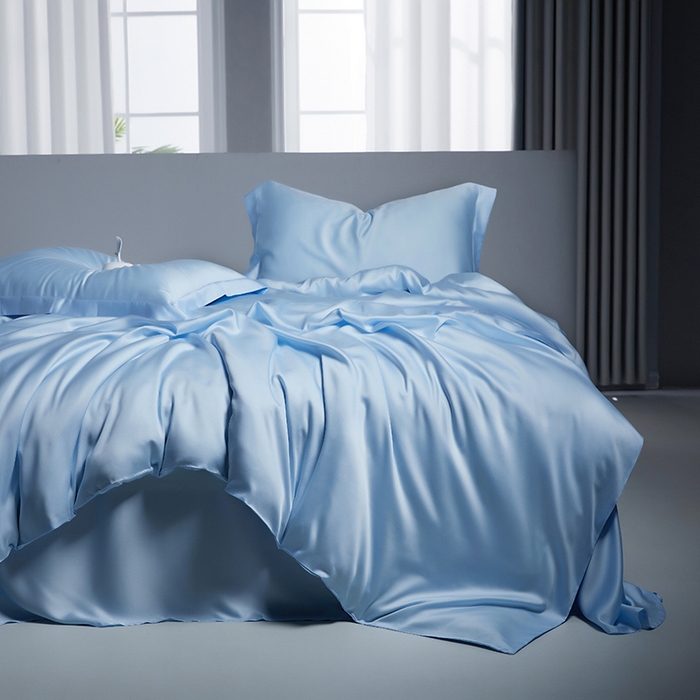 91家纺网 家纺一手货源 找家纺 （总）洽想家 2025新款莱赛尔兰精80支天丝纯色系列四件套