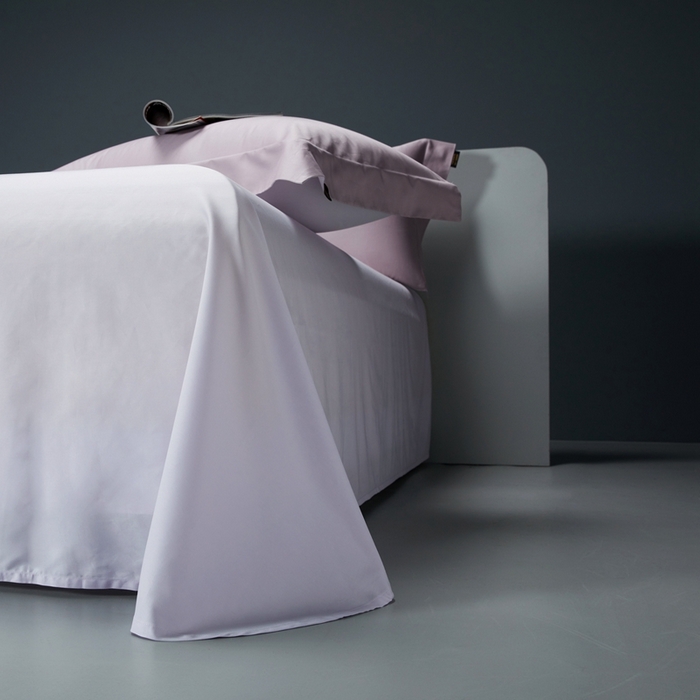 91家纺网 家纺一手货源 找家纺 洽想家 2025新款100支新疆长绒棉纯色双拼四件套 温沙紫+雾紫-