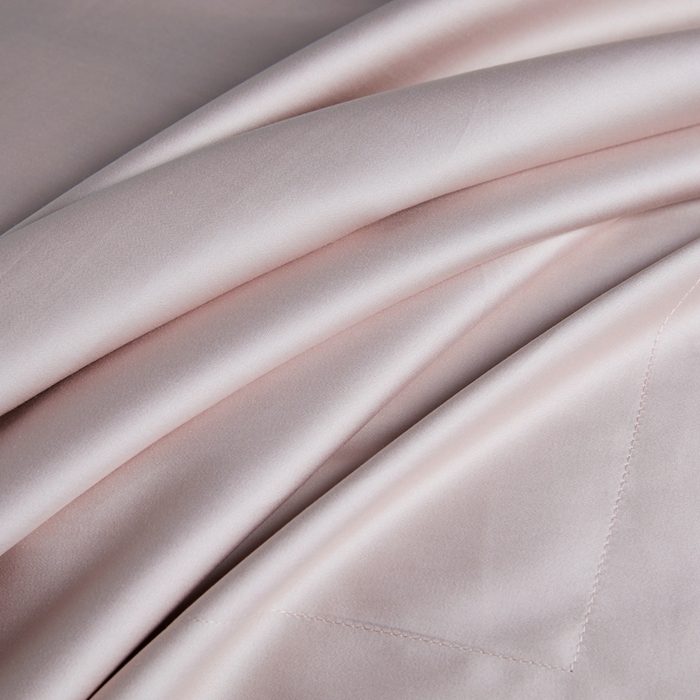 91家纺网 家纺一手货源 找家纺 洽想家 2025新款100支新疆长绒棉纯色双拼四件套 香芋粉+浅灰色-