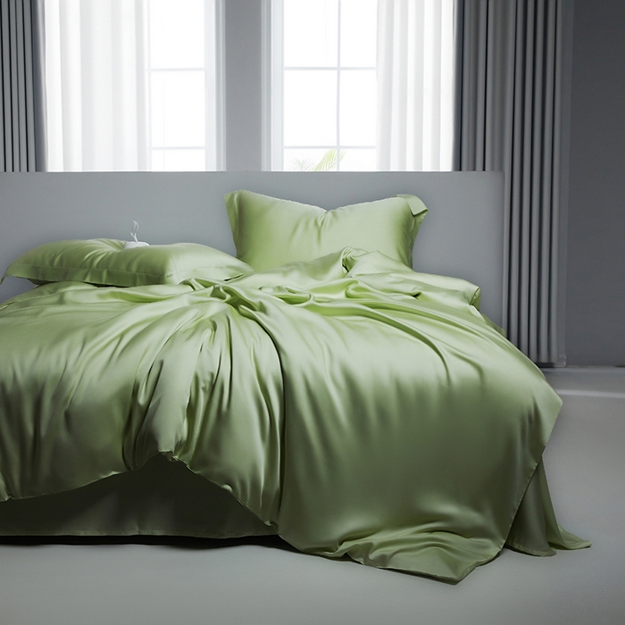 91家纺网 家纺一手货源 找家纺 （总）洽想家 2025新款莱赛尔兰精80支天丝纯色系列四件套