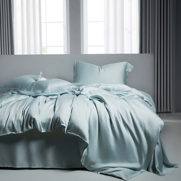 91家纺网 家纺一手货源 找家纺 （总）洽想家 2025新款莱赛尔兰精80支天丝纯色系列四件套