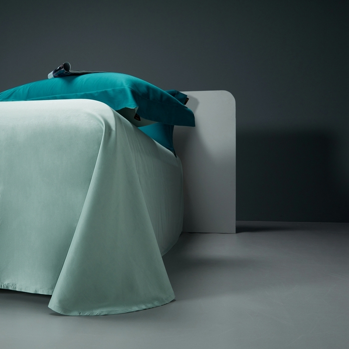 91家纺网 家纺一手货源 找家纺 洽想家 2025新款100支新疆长绒棉纯色双拼四件套 雅克绿+香草绿-