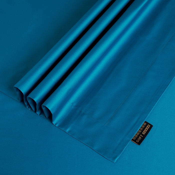 91家纺网 家纺一手货源 找家纺 洽想家 2025新款100支新疆长绒棉纯色双拼四件套 元气蓝-