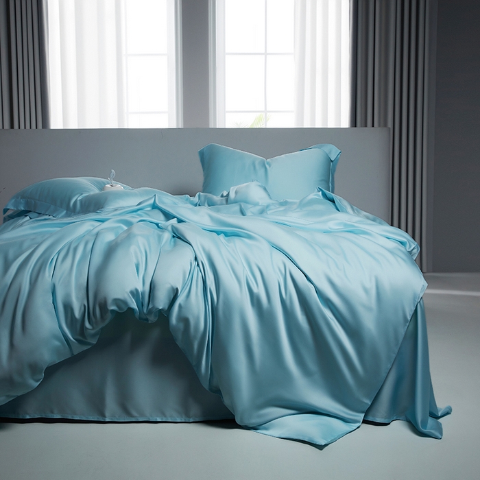 91家纺网 家纺一手货源 找家纺 （总）洽想家 2025新款莱赛尔兰精80支天丝纯色系列四件套