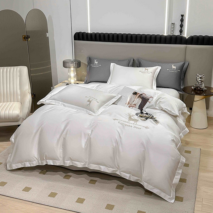 91家纺网 家纺一手货源 找家纺 （总）洽想家 2025新款100支纯棉四件套-一鹿有你