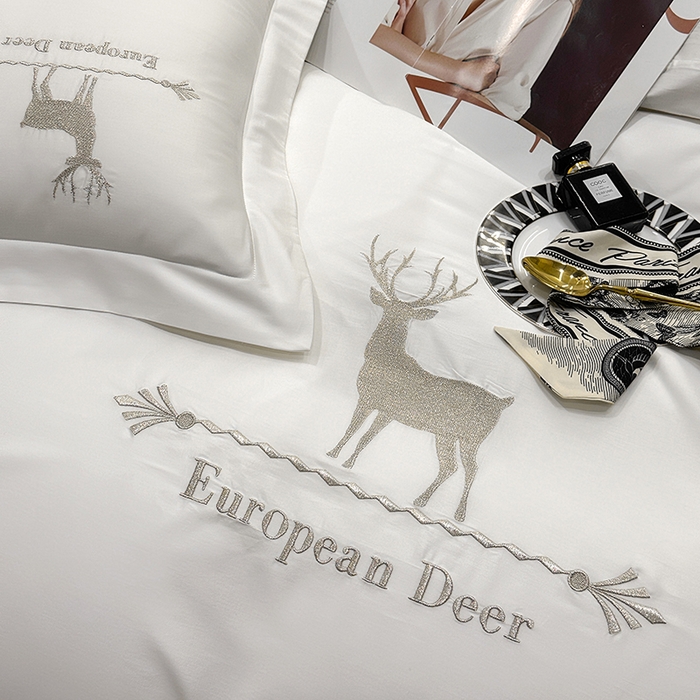 91家纺网 家纺一手货源 找家纺 （总）洽想家 2025新款100支纯棉四件套-一鹿有你