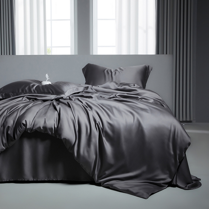 91家纺网 家纺一手货源 找家纺 （总）洽想家 2025新款莱赛尔兰精80支天丝纯色系列四件套