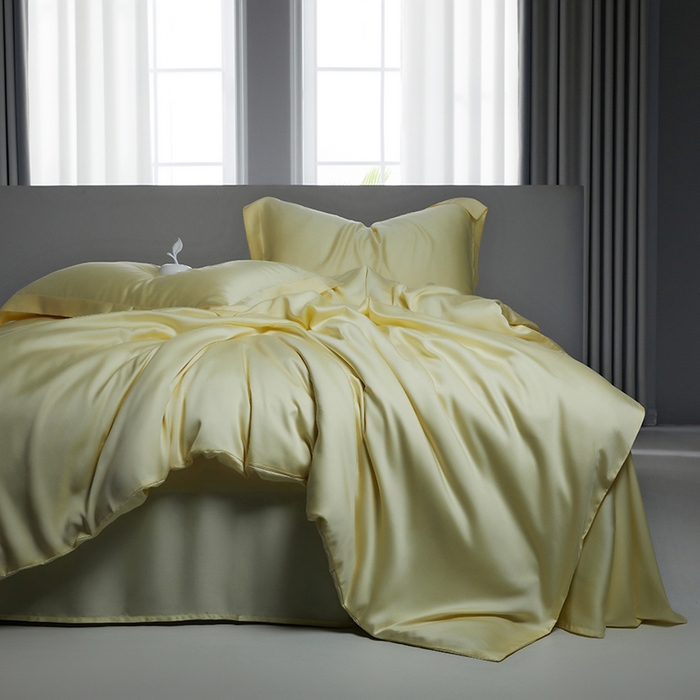 洽想家 2025新款莱赛尔兰精80支天丝纯色系列四件套 茉莉黄