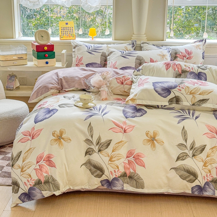 91家纺网 家纺一手货源 找家纺 佑佳家纺 2025新款铂金棉芦荟棉单被套「支持定做各种尺寸」 安娜花园