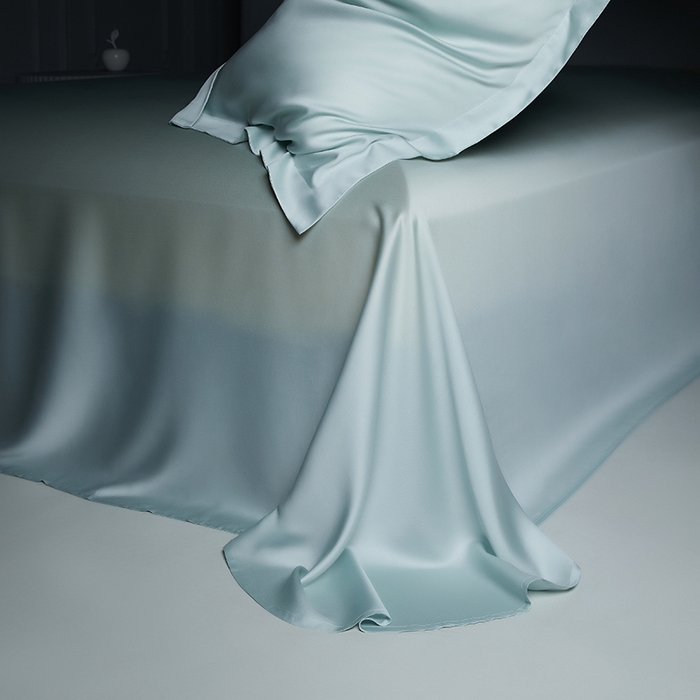 91家纺网 家纺一手货源 找家纺 洽想家 2025新款莱赛尔兰精80支天丝纯色系列四件套 繁星蓝