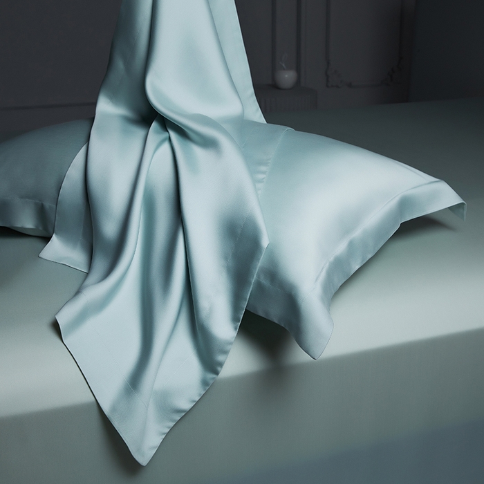 91家纺网 家纺一手货源 找家纺 洽想家 2025新款莱赛尔兰精80支天丝纯色系列四件套 繁星蓝