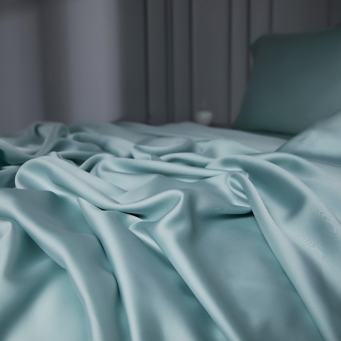 91家纺网 家纺一手货源 找家纺 洽想家 2025新款莱赛尔兰精80支天丝纯色系列四件套 繁星蓝