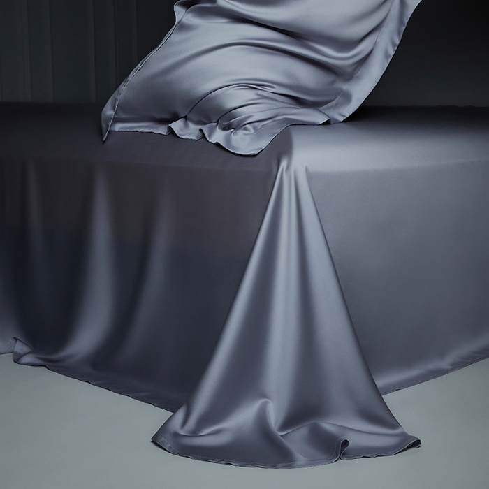 91家纺网 家纺一手货源 找家纺 洽想家 2025新款莱赛尔兰精80支天丝纯色系列四件套 经典灰