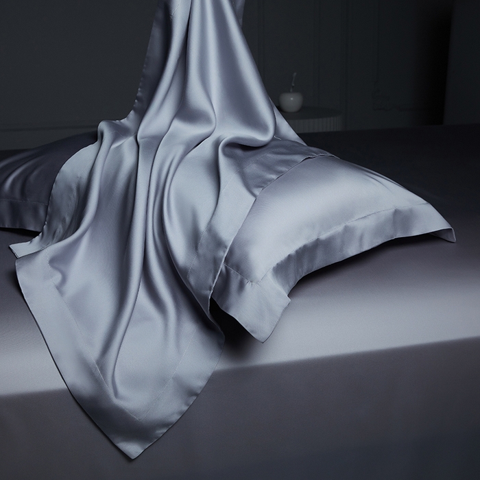 91家纺网 家纺一手货源 找家纺 洽想家 2025新款莱赛尔兰精80支天丝纯色系列四件套 经典灰