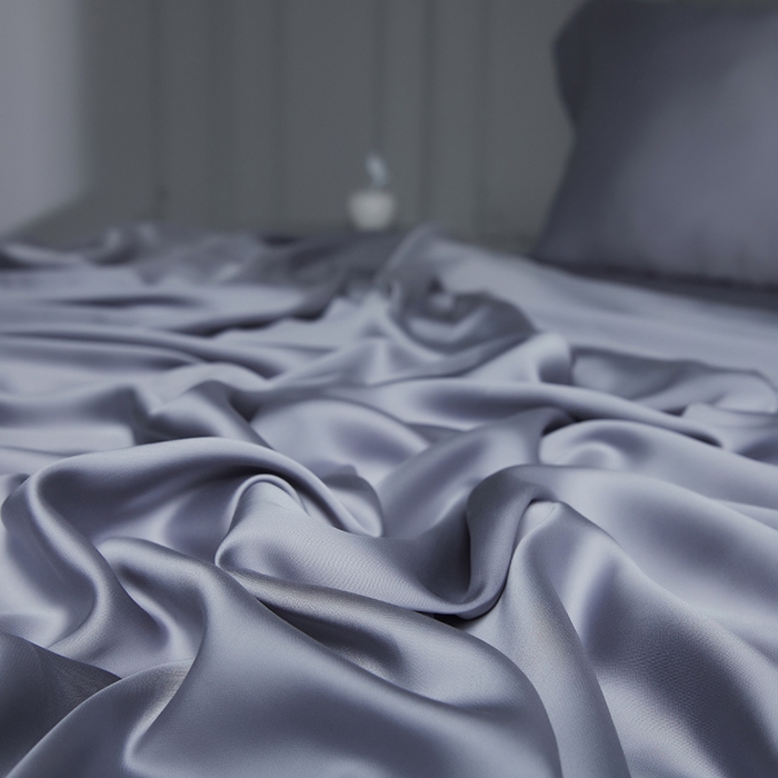 91家纺网 家纺一手货源 找家纺 洽想家 2025新款莱赛尔兰精80支天丝纯色系列四件套 经典灰