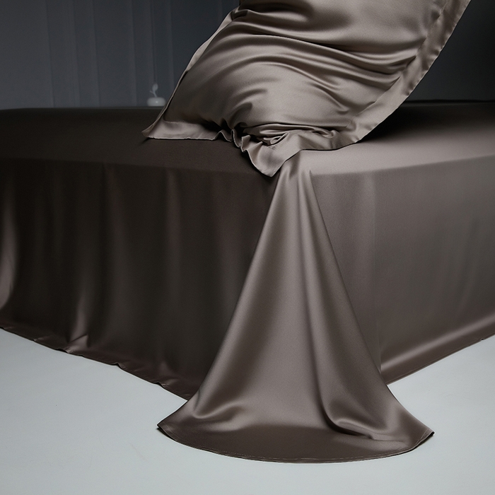 91家纺网 家纺一手货源 找家纺 洽想家 2025新款莱赛尔兰精80支天丝纯色系列四件套 拿铁