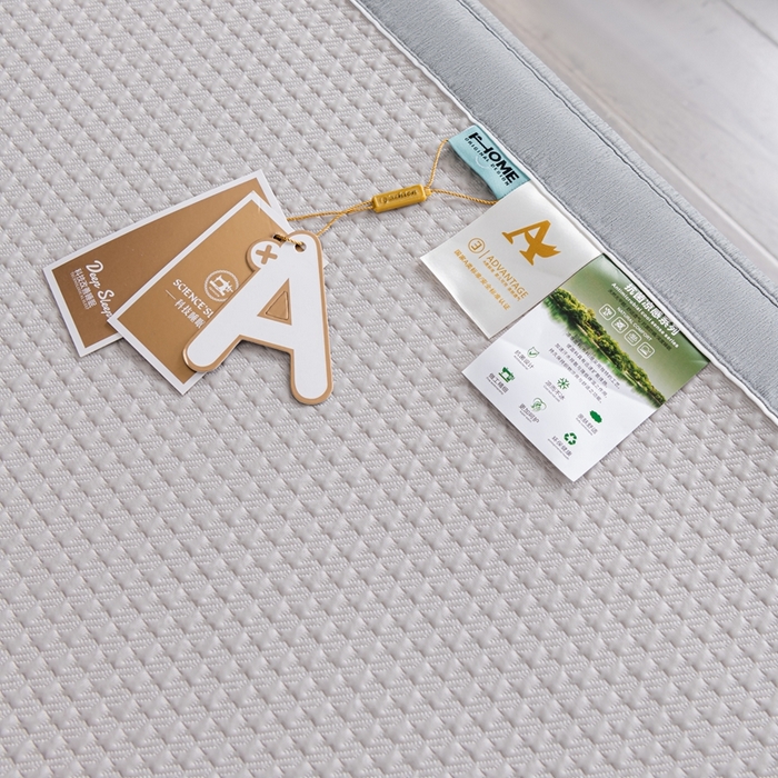 91家纺网 家纺一手货源 找家纺 小牛席业 2025经典款-千鸟格冷感豆豆席系列 床笠款 米色