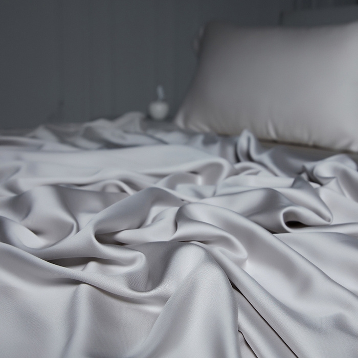 91家纺网 家纺一手货源 找家纺 洽想家 2025新款莱赛尔兰精80支天丝纯色系列四件套 水泥灰