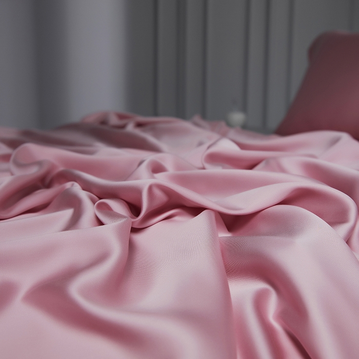 91家纺网 家纺一手货源 找家纺 洽想家 2025新款莱赛尔兰精80支天丝纯色系列四件套 天空粉