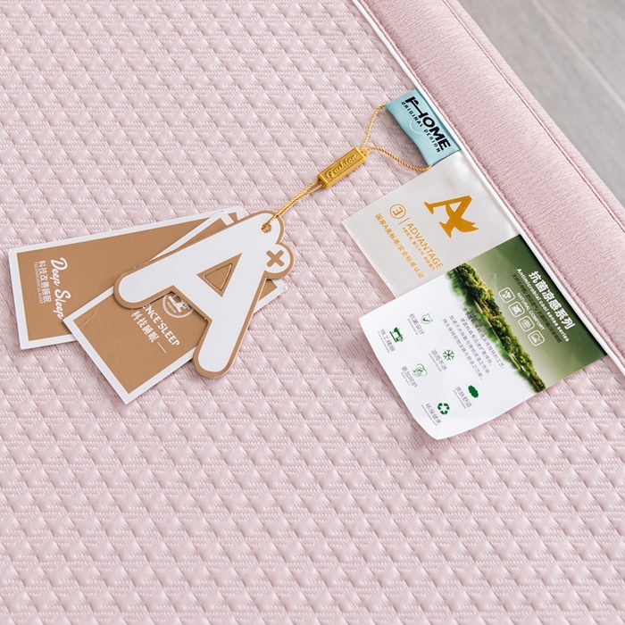 91家纺网 家纺一手货源 找家纺 小牛席业 2025经典款-千鸟格冷感豆豆席系列 床笠款 粉色