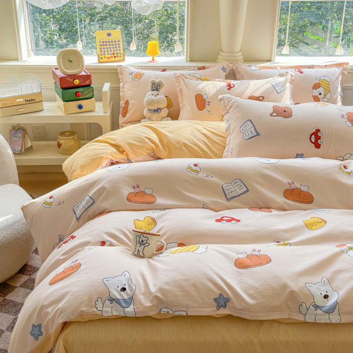 91家纺网 家纺一手货源 找家纺 佑佳家纺 2025新款铂金棉芦荟棉单被套「支持定做各种尺寸」 波波家族