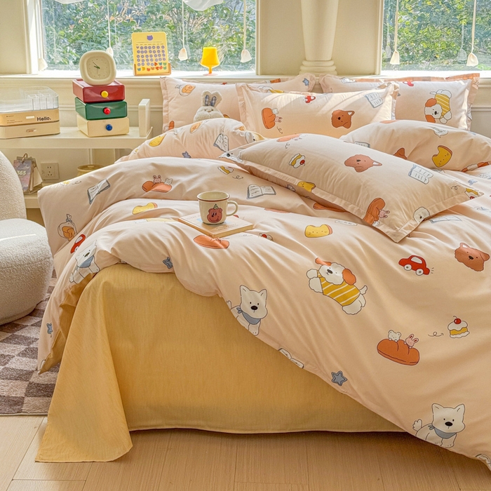 91家纺网 家纺一手货源 找家纺 佑佳家纺 2025新款铂金棉芦荟棉单被套「支持定做各种尺寸」 波波家族