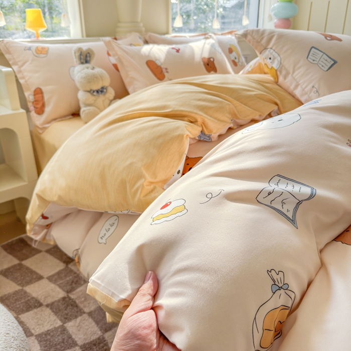 91家纺网 家纺一手货源 找家纺 佑佳家纺 2025新款铂金棉芦荟棉单被套「支持定做各种尺寸」 波波家族