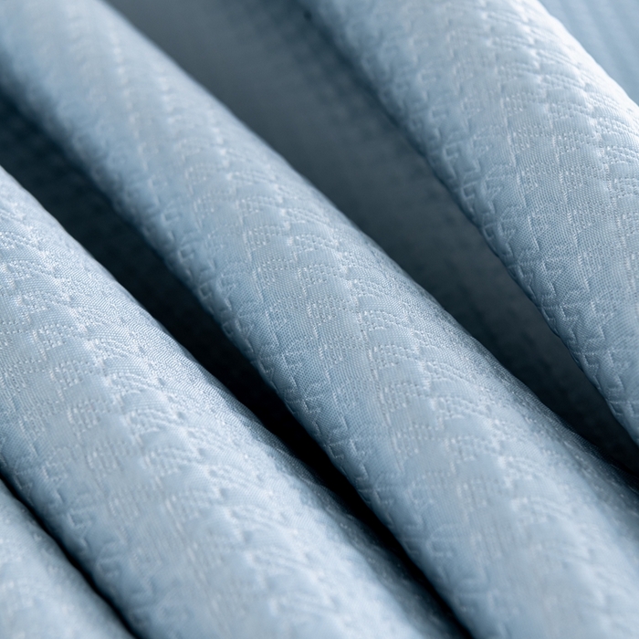 91家纺网 家纺一手货源 找家纺 小牛席业 2025经典款-千鸟格冷感豆豆席系列 床笠款 蓝色