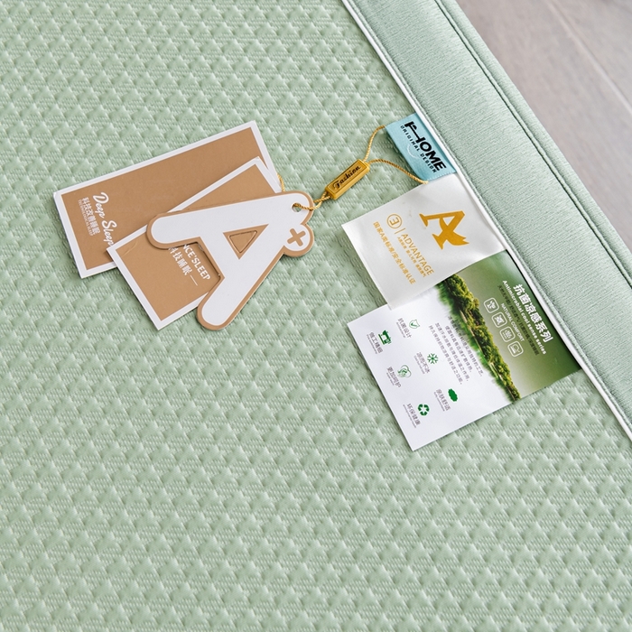 91家纺网 家纺一手货源 找家纺 小牛席业 2025经典款-千鸟格冷感豆豆席系列 床笠款 绿色