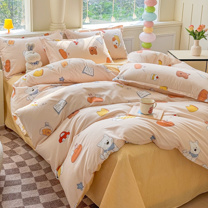 91家纺网 家纺一手货源 找家纺 佑佳家纺 2025新款铂金棉芦荟棉单被套「支持定做各种尺寸」 波波家族