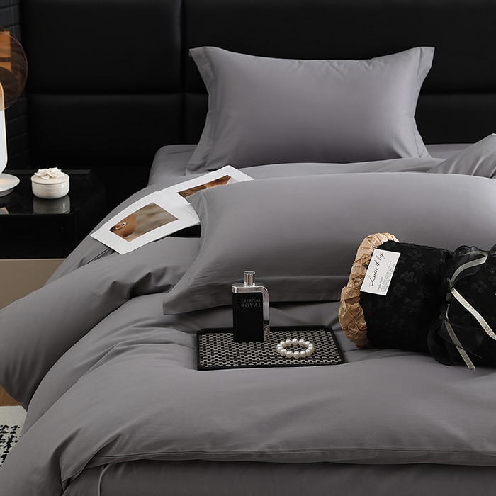 91家纺网 家纺一手货源 找家纺 （总）洽想家 2025新款全棉磨毛纯色四件套