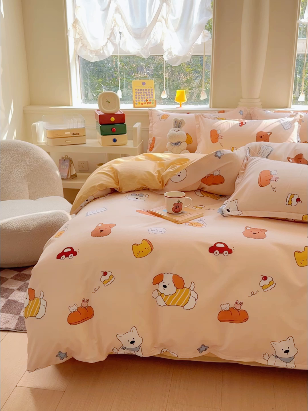 91家纺网 家纺一手货源 找家纺 佑佳家纺 2025新款铂金棉芦荟棉单被套「支持定做各种尺寸」 波波家族