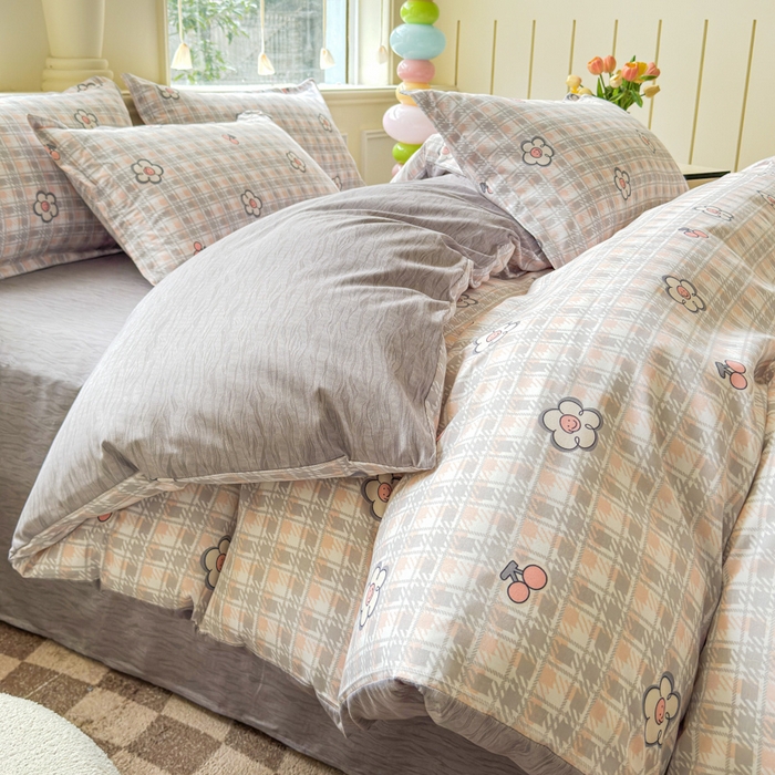 91家纺网 家纺一手货源 找家纺 佑佳家纺 2025新款铂金棉芦荟棉单被套「支持定做各种尺寸」 花骨朵