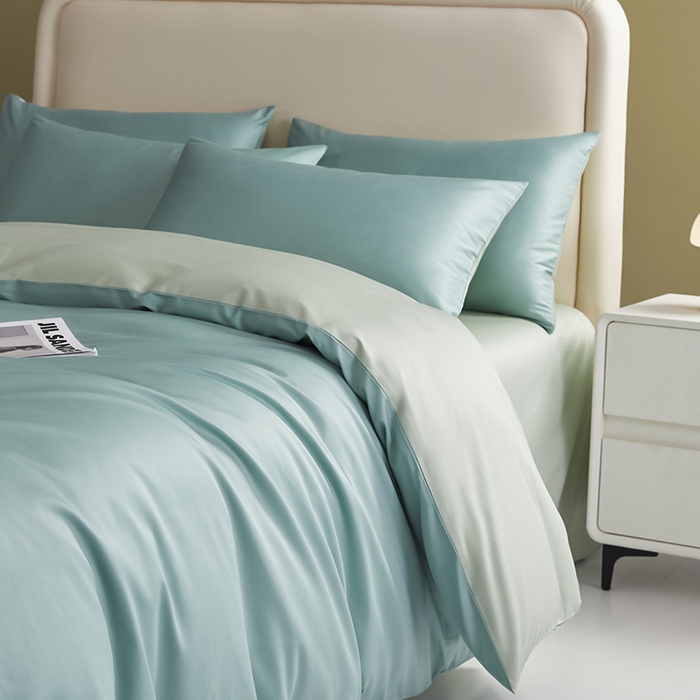 91家纺网 家纺一手货源 找家纺 （总）洽想家 2025新款纯色双拼80支长绒棉四件套