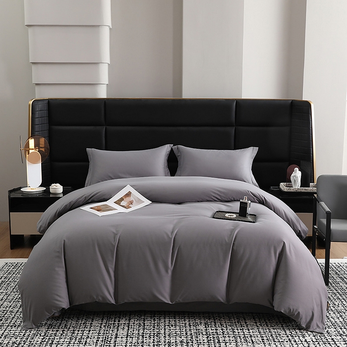 洽想家 2025新款全棉磨毛纯色四件套 北欧灰