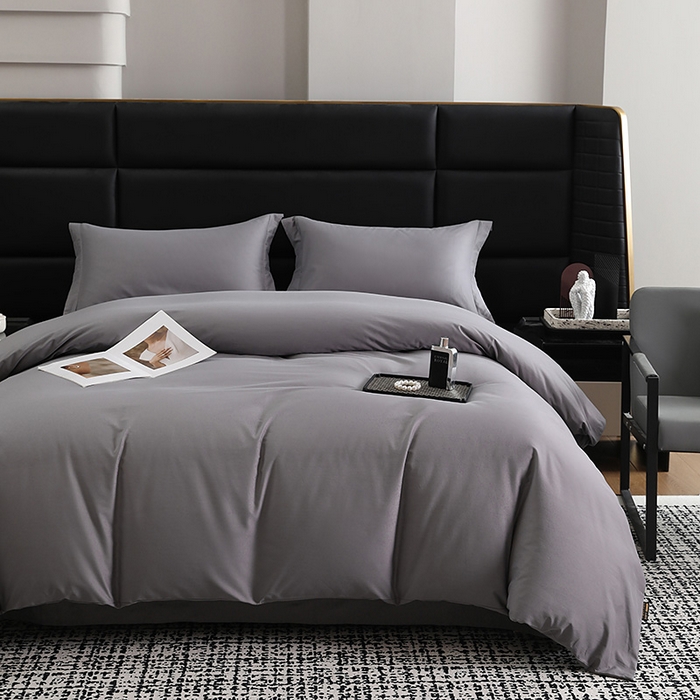 91家纺网 家纺一手货源 找家纺 洽想家 2025新款全棉磨毛纯色四件套 北欧灰