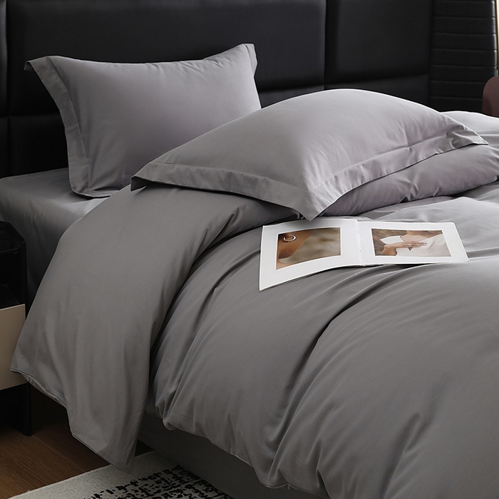 91家纺网 家纺一手货源 找家纺 洽想家 2025新款全棉磨毛纯色四件套 北欧灰