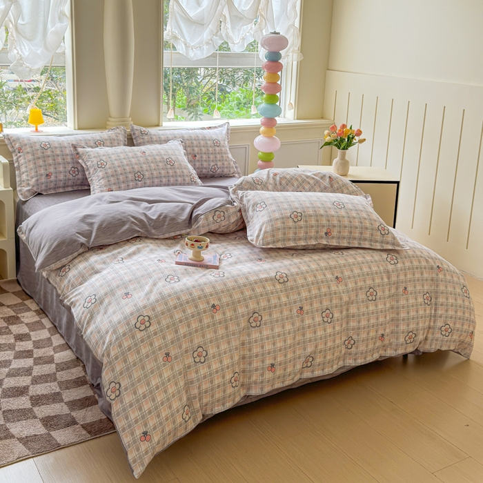 91家纺网 家纺一手货源 找家纺 佑佳家纺 2025新款铂金棉芦荟棉单被套「支持定做各种尺寸」 花骨朵